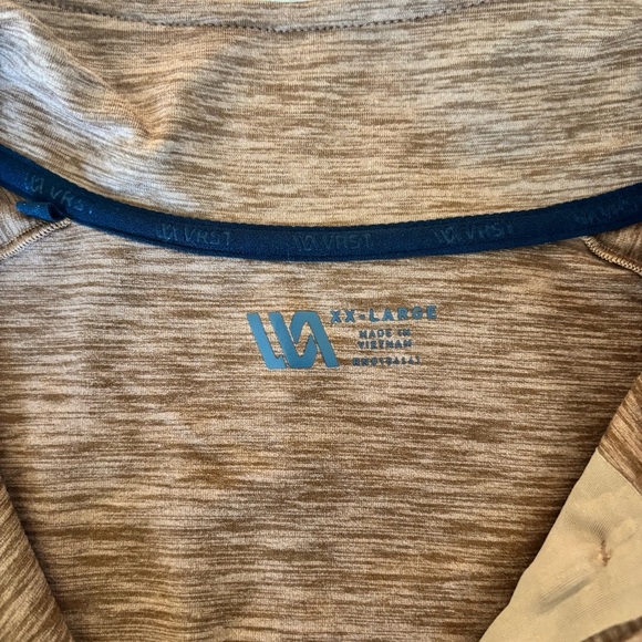 Mens VRST Men’s XXL Quarter-Zip Pullover Brown Heather Performance Long Sleeve - Picture 4 of 5